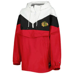 Chicago Blackhawks Tommy Hilfiger Women's Staci Half-Zip Windbreaker Jacket Black/Red