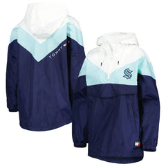 Seattle Kraken Tommy Hilfiger Women's Staci Half-Zip Windbreaker Jacket Blue/Deep Sea Blue