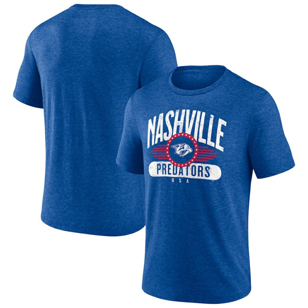 Nashville Predators Badge of Honor Tri-Blend T-Shirt Royal