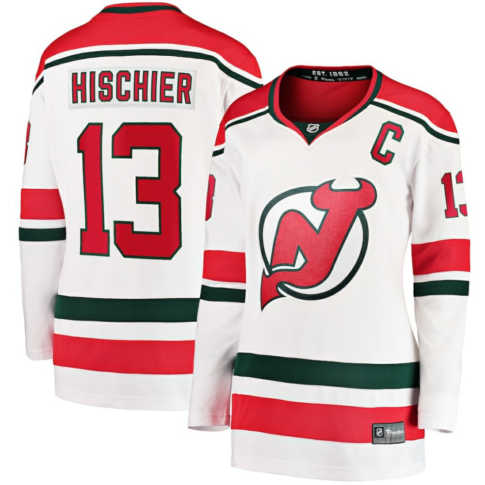 Nico Hischier New Jersey Devils Fanatics Women's Alternate Breakaway Jersey White