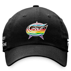 Columbus Blue Jackets Fanatics Team Logo Pride Adjustable Hat Black