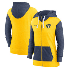 Milwaukee Brewers Women's Full-Zip Hoodie Gold | Nike