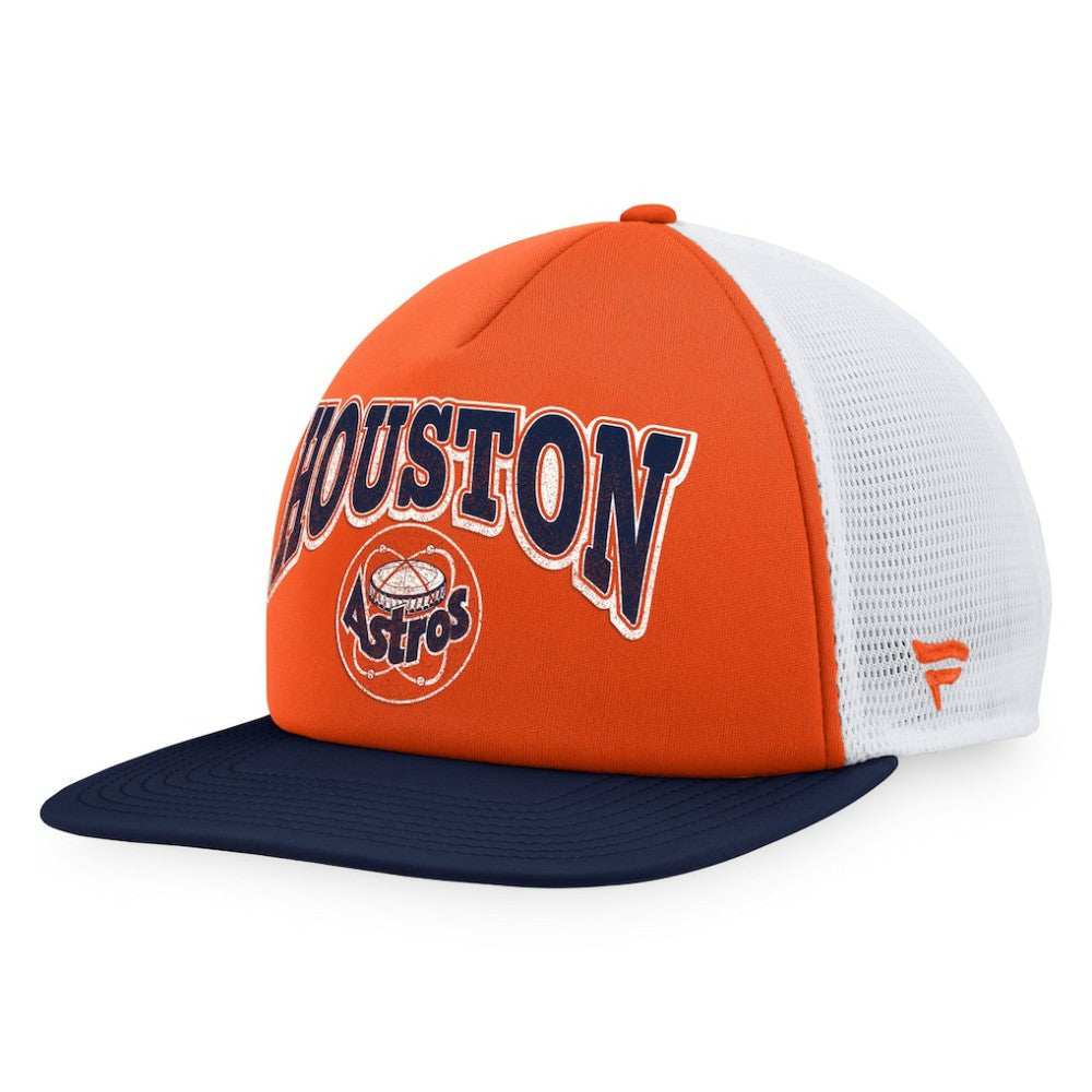 Houston Astros Heritage Foam Front Trucker Snapback Hat Orange/Navy