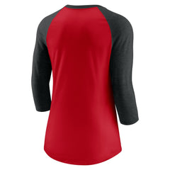 Cincinnati Reds Women's Next Up Tri-Blend Raglan 3/4-Sleeve T-Shirt Red/Black | Nike