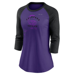 Colorado Rockies Women's Next Up Tri-Blend Raglan 3/4-Sleeve T-Shirt Purple/Black | Nike