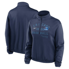 Chicago White Sox Women's Rewind Splice Half-Zip Semi-Cropped Bubble Hem Sweatshirt Navy | Nike