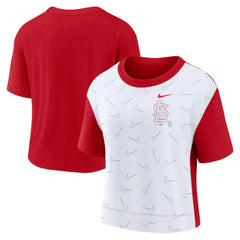St. Louis Cardinals Women's Line Up High Hip Fashion T-Shirt Red/White | Nike