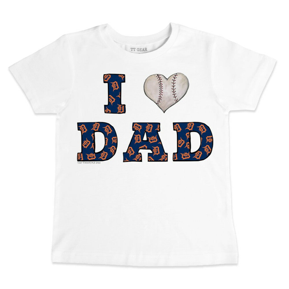 Detroit Tigers Tiny Turnip Youth I Love Dad T-Shirt White