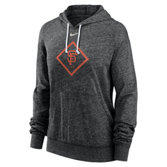 San Francisco Giants Women's Diamond Icon Gym Vintage Lightweight Hooded Top Black | Nike