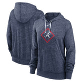 Atlanta Braves Women's Diamond Icon Gym Vintage Lightweight Hooded Top Navy | Nike