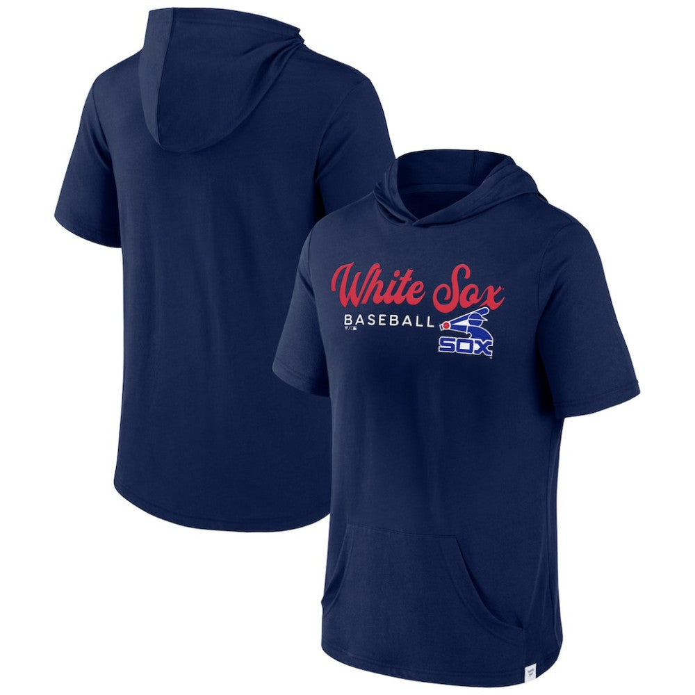Chicago White Sox Offensive Strategy Short Sleeve Pullover Hoodie Navy