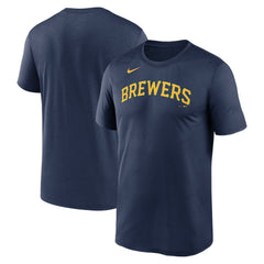 Milwaukee Brewers New Legend Wordmark Dri-FIT T-Shirt Navy | Nike