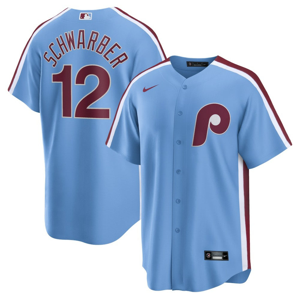 Kyle Schwarber Philadelphia Phillies Alternate, 1st Replica Jersey - Light Blue