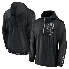 Chicago Cubs Authentic Night Game Performance Half-Zip Windbreaker Black | Nike