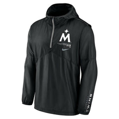 Minnesota Twins Authentic Night Game Performance Half-Zip Windbreaker Black | Nike
