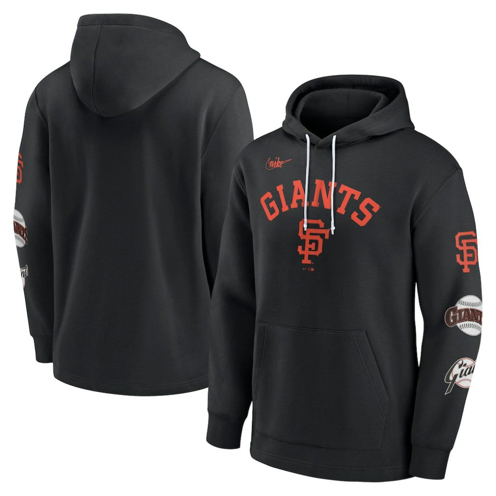 San Francisco Giants Rewind Lefty Pullover Hoodie Black | Nike
