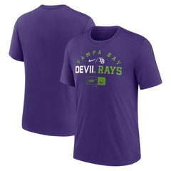 Tampa Bay Rays Rewind Review Slash Tri-Blend T-Shirt Heather Purple | Nike