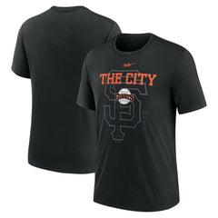 San Francisco Giants Rewind Retro Tri-Blend T-Shirt Black | Nike