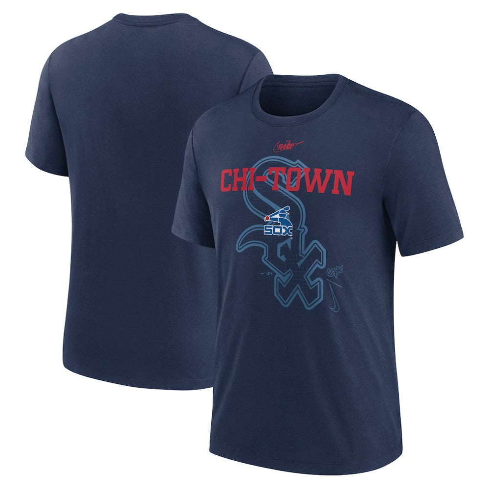 Chicago White Sox Rewind Retro Tri-Blend T-Shirt Navy | Nike