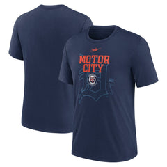 Detroit Tigers Rewind Retro Tri-Blend T-Shirt Navy | Nike
