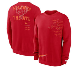 Atlanta Braves Statement Ball Game Fleece Pullover Sweatshirt Red | Nike