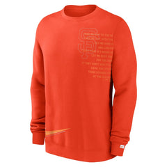 San Francisco Giants Statement Ball Game Fleece Pullover Sweatshirt Orange | Nike
