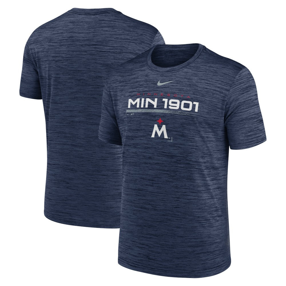 Minnesota Twins Wordmark Velocity Performance T-Shirt Navy | Nike
