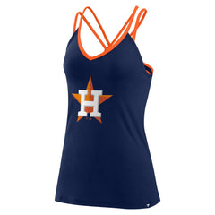 Houston Astros Women's Barrel It Up Cross Back V-Neck Tank Top Navy