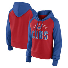 Chicago Cubs Women's Pop Fly Pullover Hoodie Royal/Red