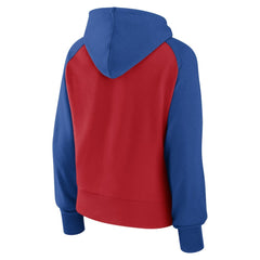 Chicago Cubs Women's Pop Fly Pullover Hoodie Royal/Red