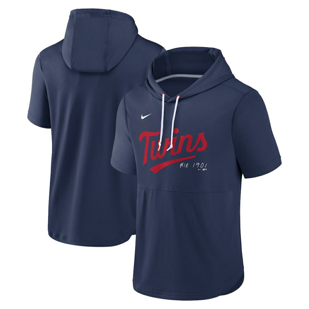 Minnesota Twins Springer Short Sleeve Team Pullover Hoodie Navy | Nike