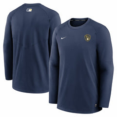 Milwaukee Brewers Authentic Collection Logo Performance Long Sleeve T-Shirt Navy | Nike