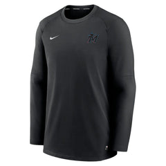 Miami Marlins Authentic Collection Logo Performance Long Sleeve T-Shirt Black | Nike