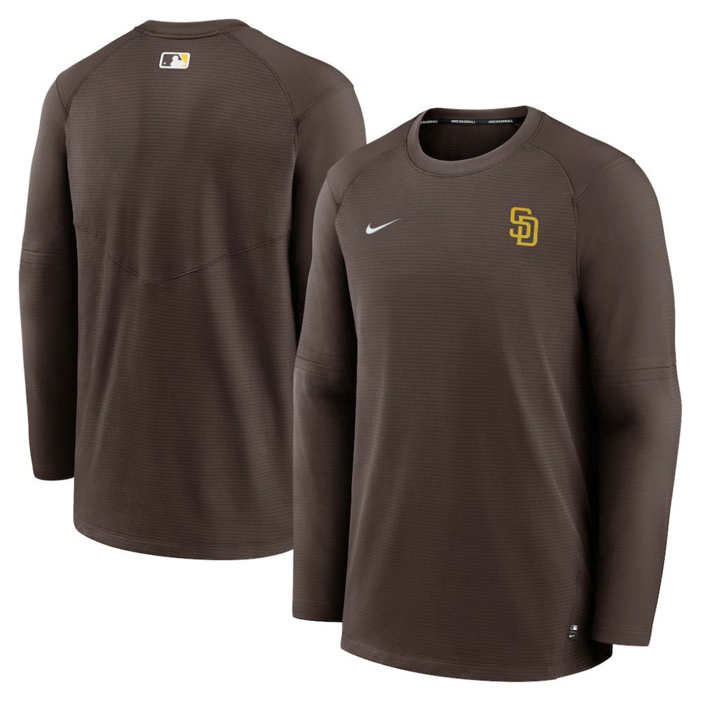 San Diego Padres Authentic Collection Logo Performance Long Sleeve T-Shirt Brown | Nike