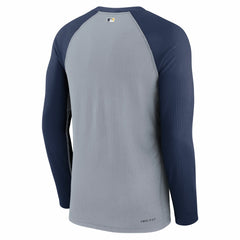 Milwaukee Brewers Authentic Collection Game Raglan Performance Long Sleeve T-Shirt Gray | Nike