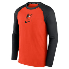 Baltimore Orioles Authentic Collection Game Raglan Performance Long Sleeve T-Shirt Orange | Nike