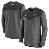 Miami Marlins Authentic Collection Game Time Performance Half-Zip Top Black | Nike