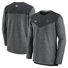Miami Marlins Authentic Collection Game Time Performance Half-Zip Top Black | Nike