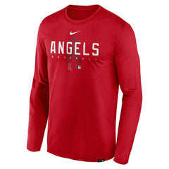 Los Angeles Angels Authentic Collection Team Logo Legend Performance Long Sleeve T-Shirt Red | Nike