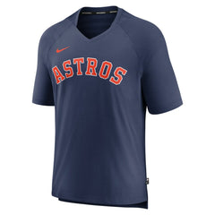 Houston Astros Authentic Collection Pregame Raglan Performance V-Neck T-Shirt Navy | Nike