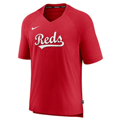 Cincinnati Reds Authentic Collection Pregame Raglan Performance V-Neck T-Shirt Red | Nike