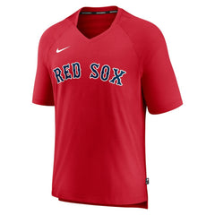 Boston Red Sox Authentic Collection Pregame Raglan Performance V-Neck T-Shirt Red | Nike