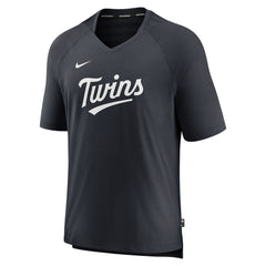 Minnesota Twins Authentic Collection Pregame Raglan Performance V-Neck T-Shirt Navy | Nike