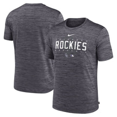 Colorado Rockies Authentic Collection Velocity Performance Practice T-Shirt Heather Charcoal | Nike