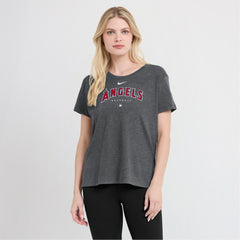 Los Angeles Angels Women's Authentic Collection Early Work Tri-Blend T-Shirt Heather Charcoal | Nike