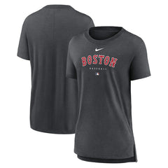 Boston Red Sox Women's Authentic Collection Early Work Tri-Blend T-Shirt Heather Charcoal | Nike