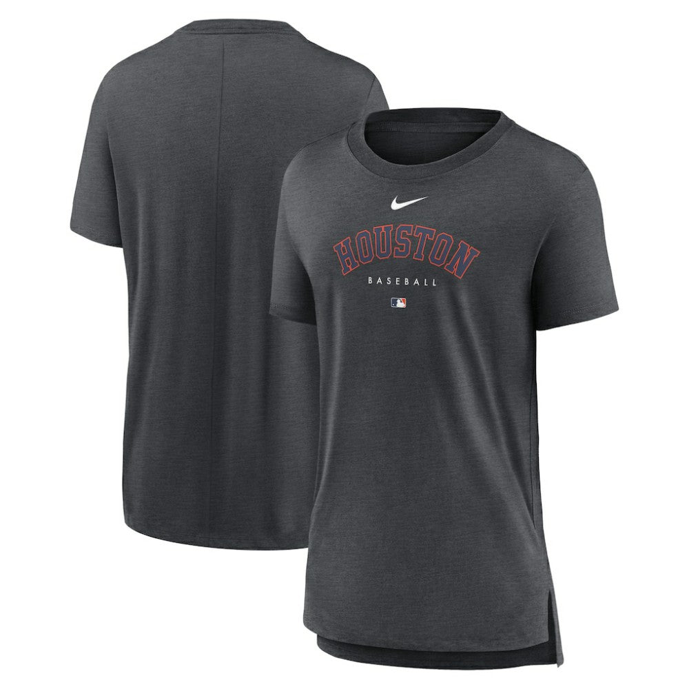 Houston Astros Women's Authentic Collection Early Work Tri-Blend T-Shirt Heather Charcoal | Nike