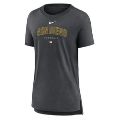 San Diego Padres Women's Authentic Collection Early Work Tri-Blend T-Shirt Heather Charcoal | Nike