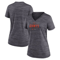 San Francisco Giants Women's Authentic Collection Velocity Practice Performance V-Neck T-Shirt Black | Nike