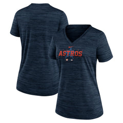Houston Astros Women's Authentic Collection Velocity Practice Performance V-Neck T-Shirt Navy | Nike